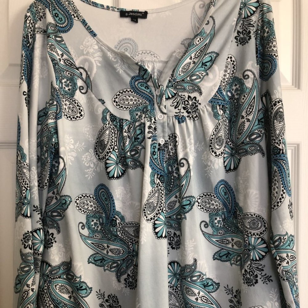 A Jesdani long sleeve paisley top size 1X